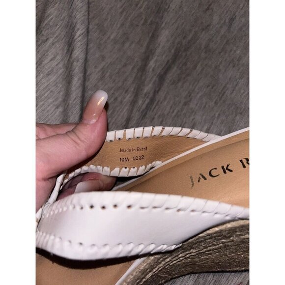 Jack Rogers White Rowan Boho Slip On Platform Espadrille Wedge Sandals Size 10 M - Picture 8 of 8